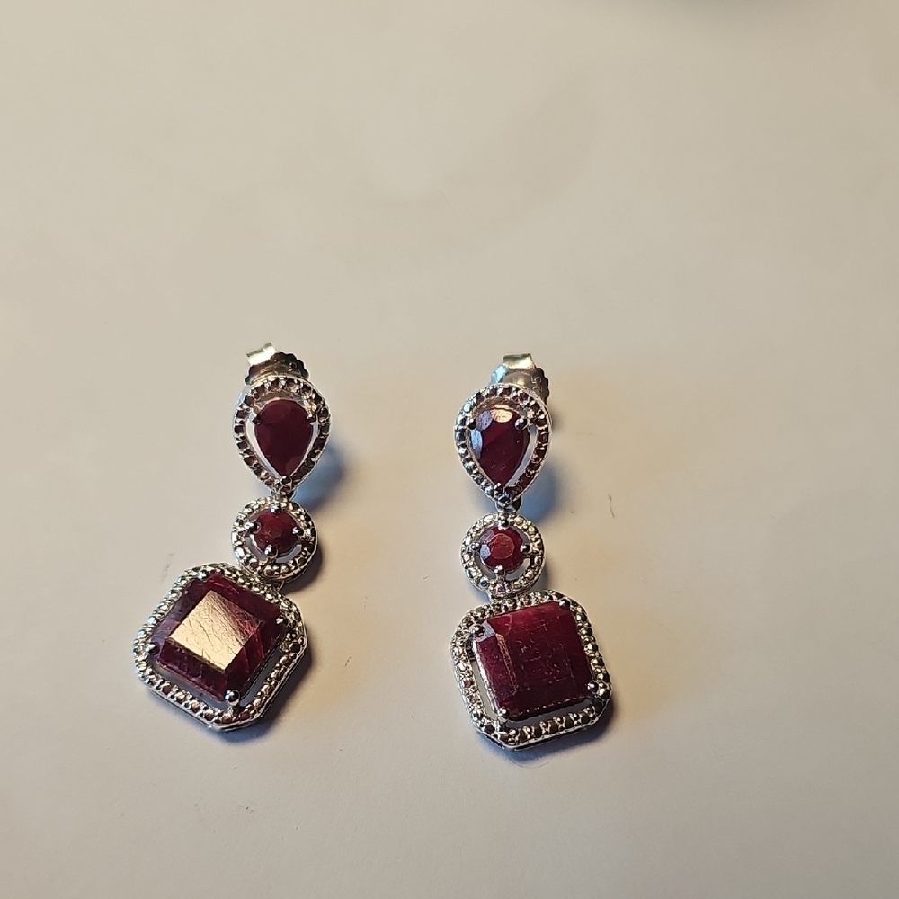 Ross Simons Raw Ruby Earrings - image 1